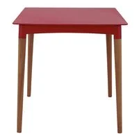 Mesa Tramontina Summa Diana em Polipropileno Vermelho com Pernas de Madeira