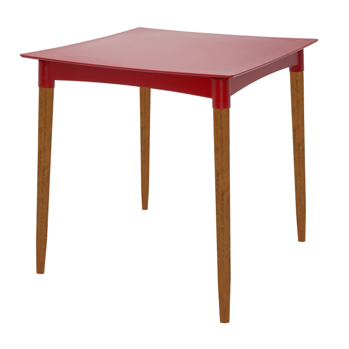 Mesa Tramontina Summa Diana em Polipropileno Vermelho com Pernas de Madeira Eucalipto