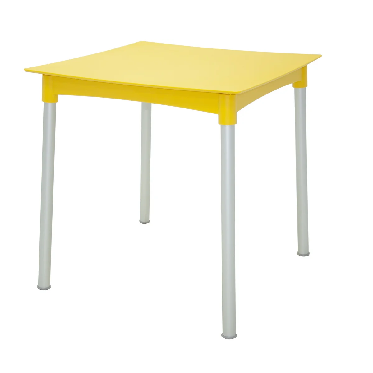Mesa Tramontina Summa Laura Rattan em Polipropileno Amarelo com Pernas de Alumínio Anodizado