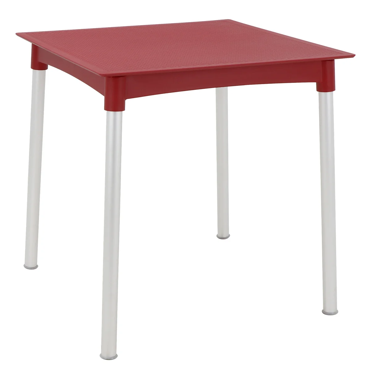 Mesa Tramontina Summa Laura Rattan em Polipropileno Vermelho com Pernas de Alumínio Anodizado