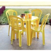 Mesa Tramontina Tambaú em Polipropileno Amarelo