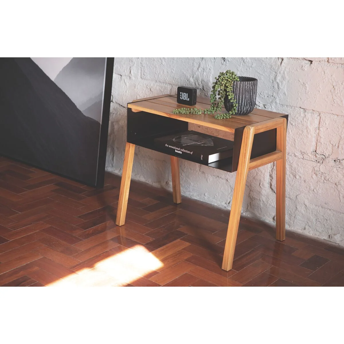 Mesa de Apoio Multiuso Tramontina Verona em Madeira Teca com Acabamento em Verniz Incolor
