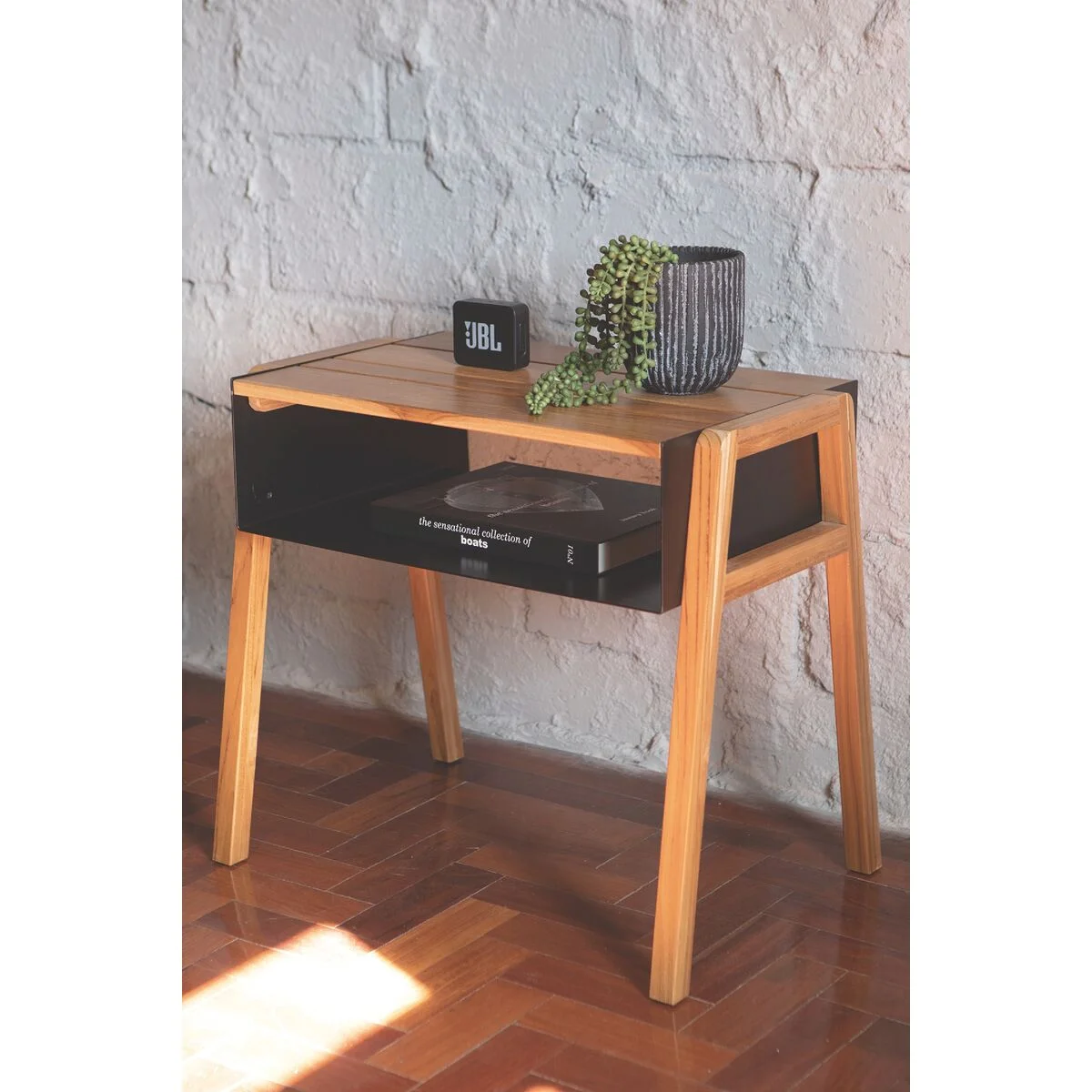 Mesa de Apoio Multiuso Tramontina Verona em Madeira Teca com Acabamento em Verniz Incolor