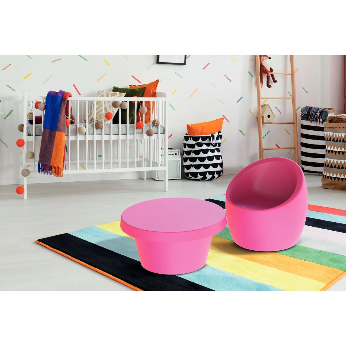 Mesa de Centro Infantil Tramontina Cona em Polietileno Rosa