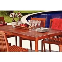 Mesa de Jantar de Madeira Tramontina Retangular em Jatobá com Acabamento Eco Blindage 6 Lugares