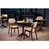 Mesa de Madeira Redonda Tramontina em Tauarí Amêndoa 2 Lugares 60 cm