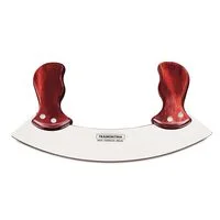Mezzaluna Tramontina Polywood com Lâmina em Aço Inox e Cabos de Madeira Tratada Vermelho