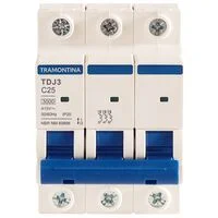 Minidisjuntor TDJ 3 P 25 A curva 3 kA C Tramontina