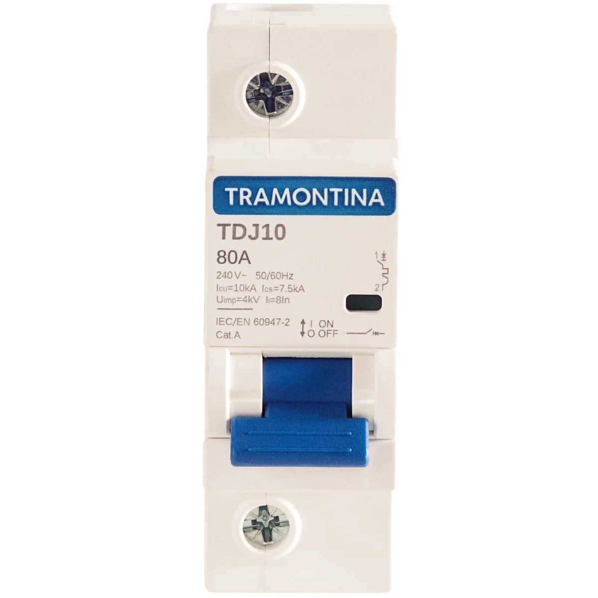 Minidisjuntor TDJ10 1 P 80 A10 kA curva C Tramontina