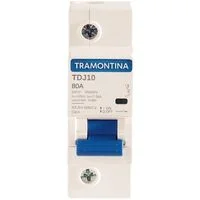 Minidisjuntor TDJ10 1 P 80 A10 kA curva C Tramontina