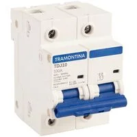 Minidisjuntor TDJ10 2 P 100 A 10 kA curva C Tramontina