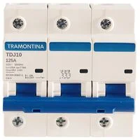 Minidisjuntor TDJ10 3 P 125 A 10 kA curva C Tramontina