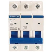 Minidisjuntor TDJ3 2 P 2 A 3 kA curva C Tramontina