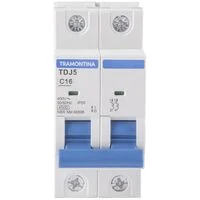 Minidisjuntor TDJ5-2C16 2 P 16 A 4,5 kA curva C Tramontina
