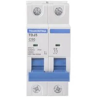 Minidisjuntor TDJ5-2C50 2 P 50 A 4,5 kA curva C Tramontina