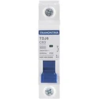 Minidisjuntor TDJ6 1 P 63 A 6kA curva C Tramontina