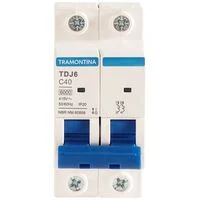 Minidisjuntor TDJ6 2 P 40 A 6kA curva C Tramontina