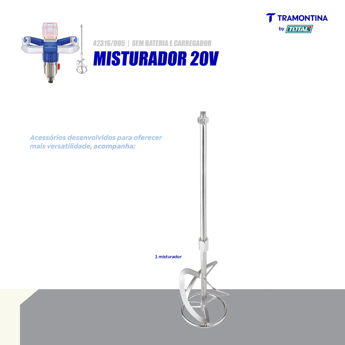 Misturador 20V Tramontina by Total - Sem Bateria e Carregador