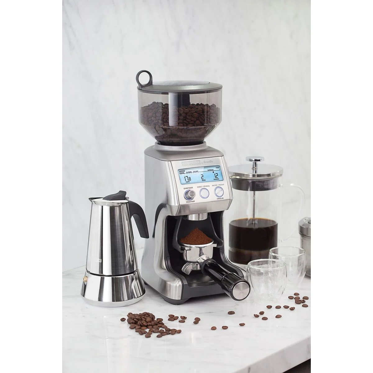 Kit Café Tramontina by Breville Express Cafeteira Elétrica 1,8L e Moedor 127V