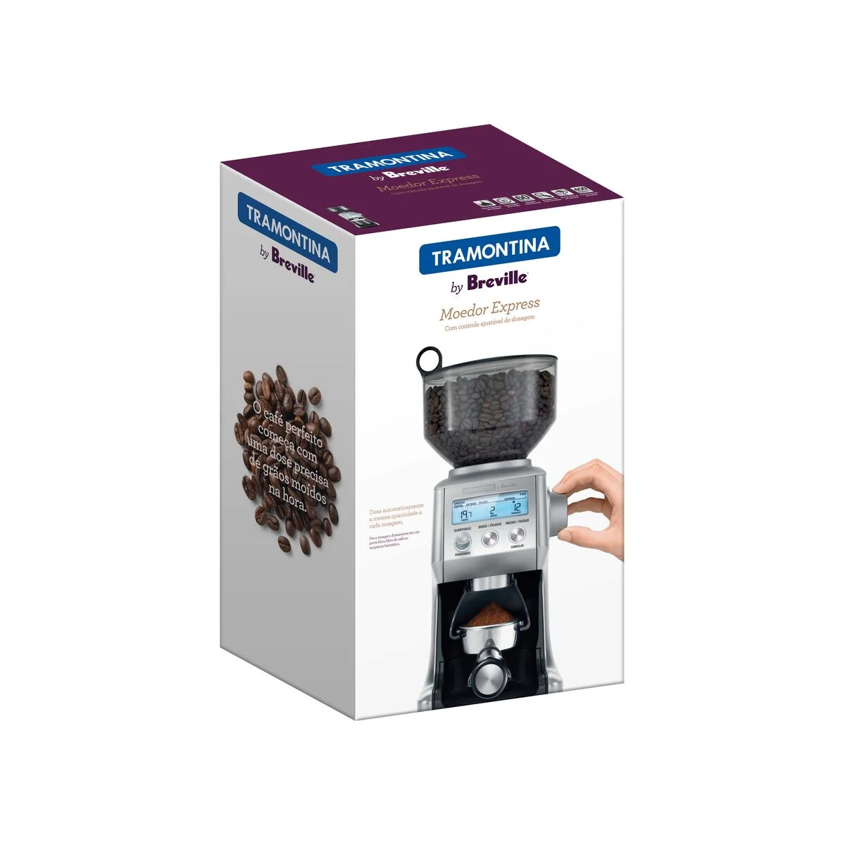 Moedor de Café Tramontina by Breville Express em Aço Inox 60 Níveis de Moagem 220 V