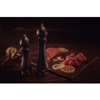 Moedor de Pimenta e Sal Tramontina Churrasco Black em Cerâmica com Recipiente de Madeira 8"
