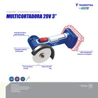 Multicortadora 3" 20V Tramontina by Total - Sem Bateria e Carregador