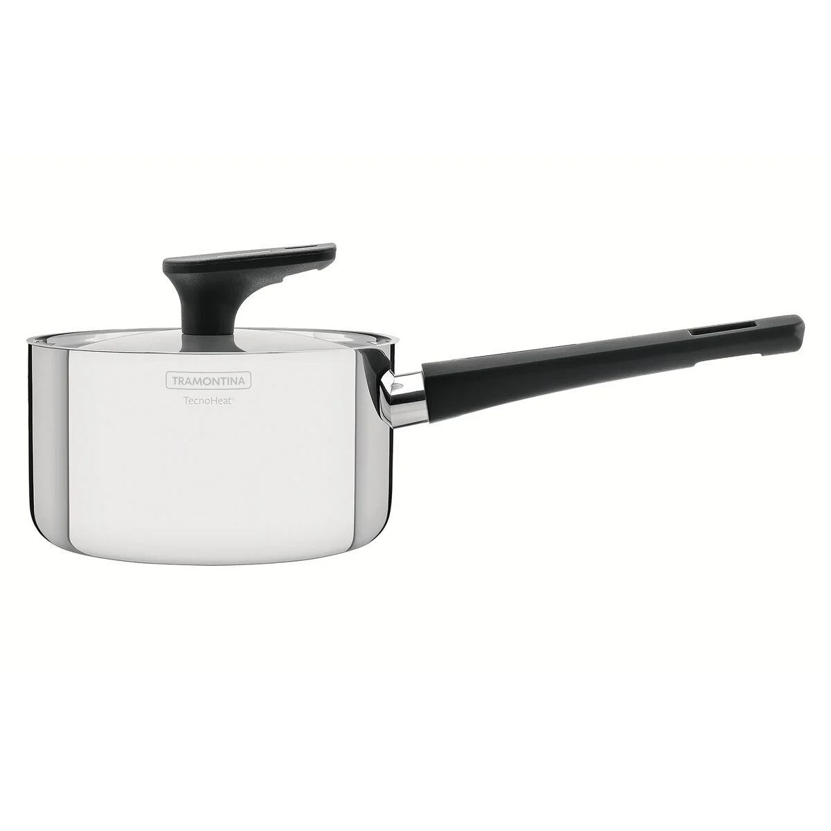 Panela Tramontina Grano Baquelite em Aço Inox com Corpo Triplo Tampa e Cabo de Baquelite 16 cm 1,7 L