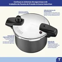 Panela de Pressão Tramontina Arizona Induction em Alumínio com Revestimento Interno e Externo em Antiaderente Starflon Max Titânio 20 cm 4,5 L