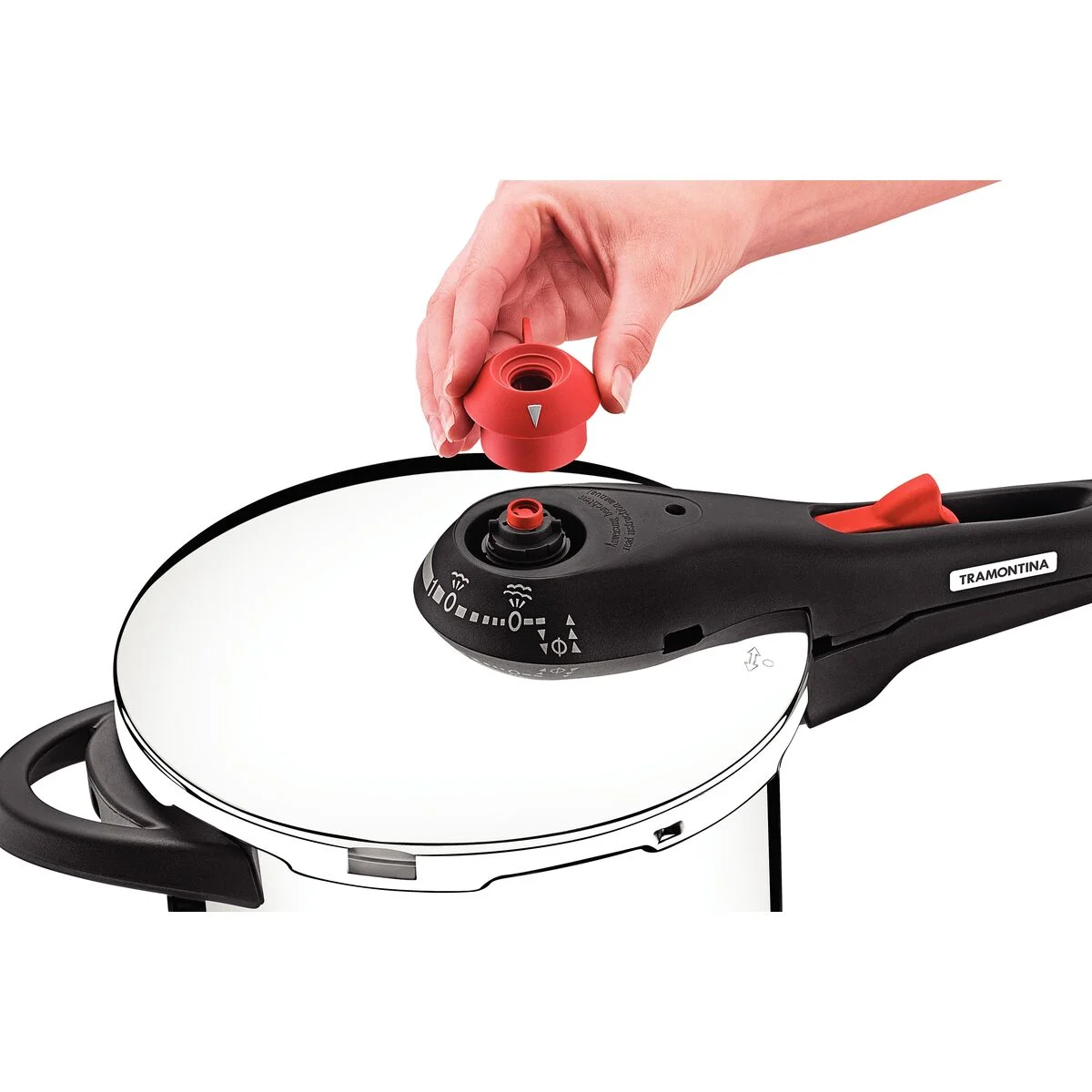 Panela de Pressão Tramontina Solar em Aço Inox Fundo Triplo com 5 Dispositivos de Segurança 22 cm 3 L