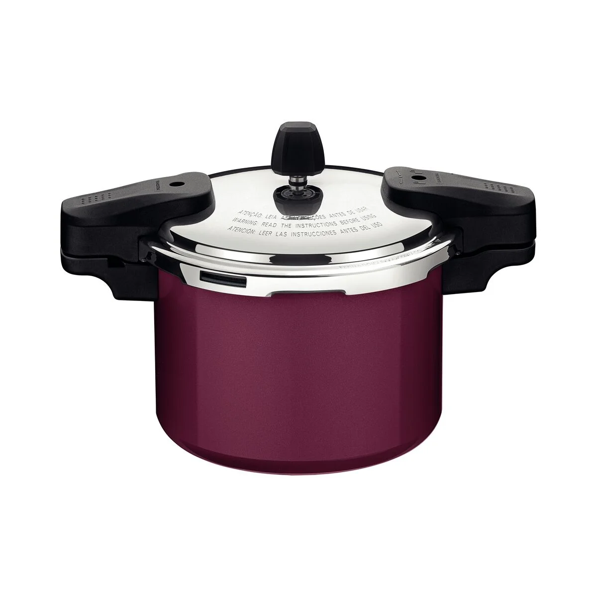 Panela de Pressão Tramontina Torino em Alumínio com Revestimento Interno e Externo Cerâmico Vermelho Framboesa com Fundo de Indução 20 cm 4,5 L