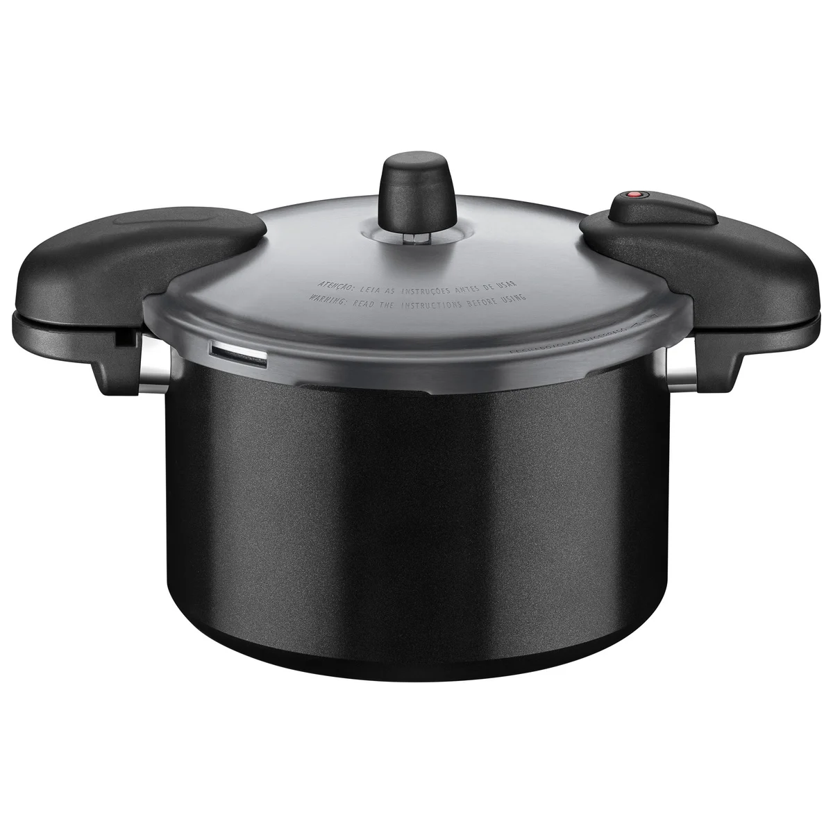 Panela de Pressão Tramontina Valência Black em Alumínio com Revestimento Cerâmico Preto 24 cm 7 L