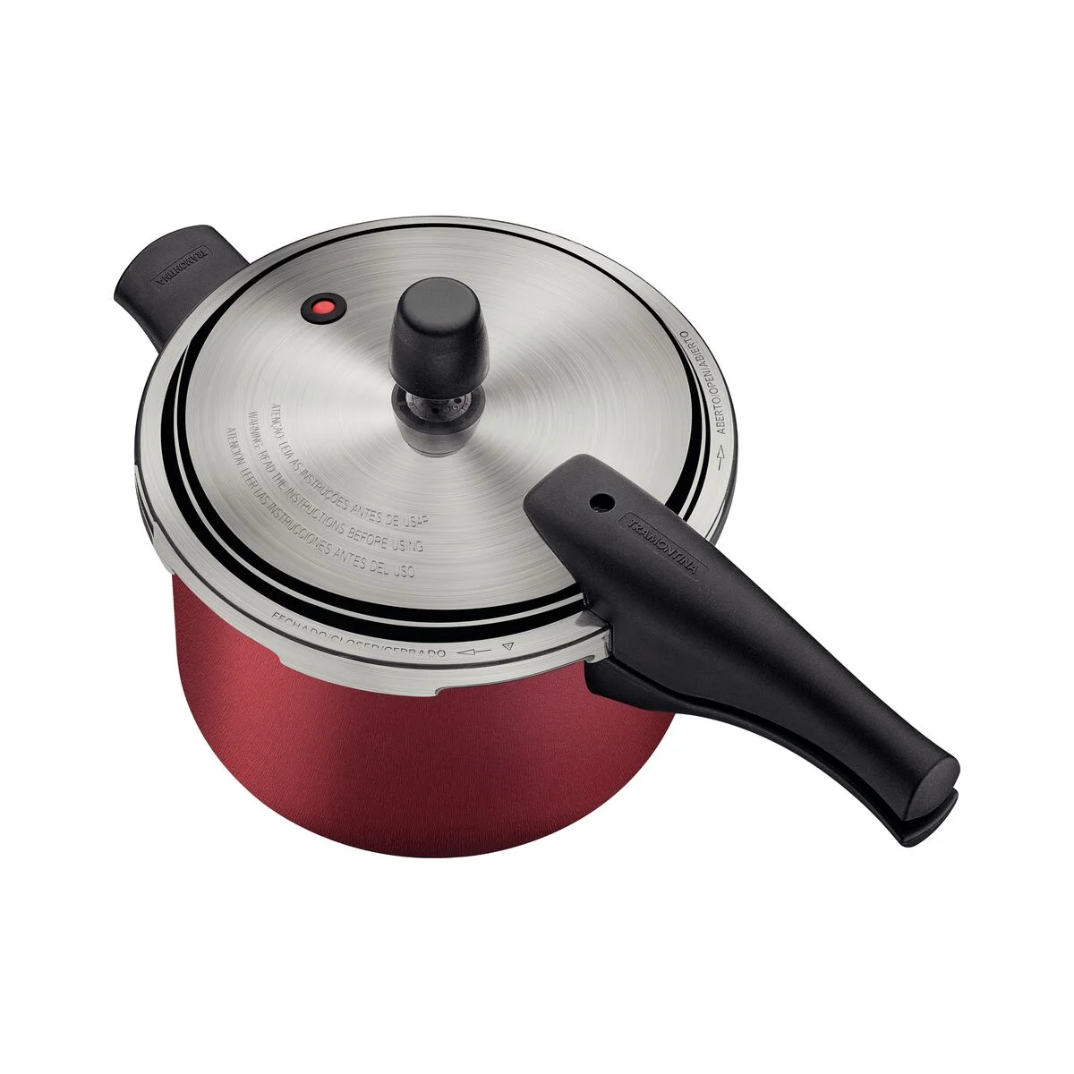 Panela de Pressão Tramontina Vancouver Effect em Alumínio com Revestimento Interno e Externo em Antiaderente Starflon Max Vermelho 20 cm 4,5 L