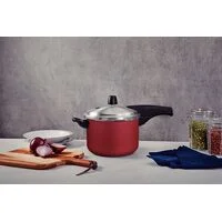 Panela de Pressão Tramontina Vancouver Effect em Alumínio com Revestimento Interno e Externo em Antiaderente Starflon Max Vermelho 20 cm 4,5 L