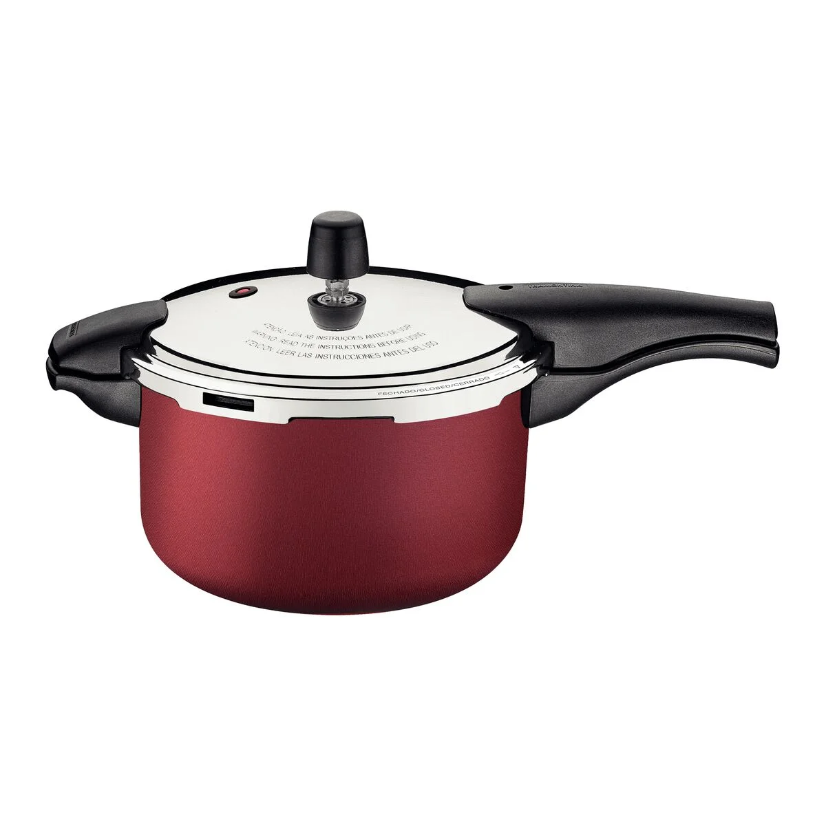 Panela de Pressão Tramontina Vancouver em Alumínio com Revestimento Interno e Externo Antiaderente Starflon Max Vermelho 24 cm 6 L