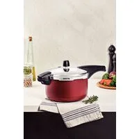 Panela de Pressão Tramontina Vancouver em Alumínio com Revestimento Interno e Externo Antiaderente Starflon Max Vermelho 24 cm 6 L