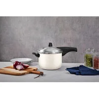 Panela de Pressão Tramontina Vancouver em Alumínio com Revestimento Interno e Externo em Antiaderente Starflon Max Bege 20 cm 4,5 L
