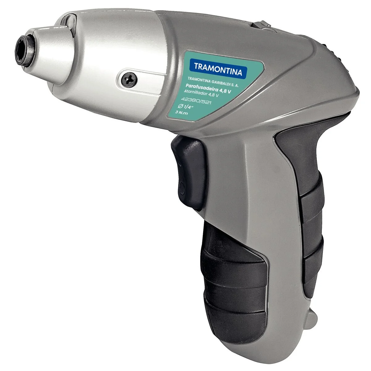 Parafusadeira 1/4" 21 Peças Tramontina para Uso Doméstico a Bateria Ni-Cd 4,8 V
