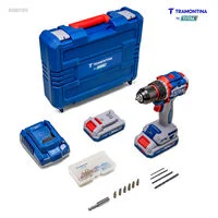 Parafusadeira/Furadeira 1/2" (13 mm) 20V 66 N.m Brushless Tramontina by Total - Com 2 Baterias 20V de 2,0Ah, Carregador e Maleta