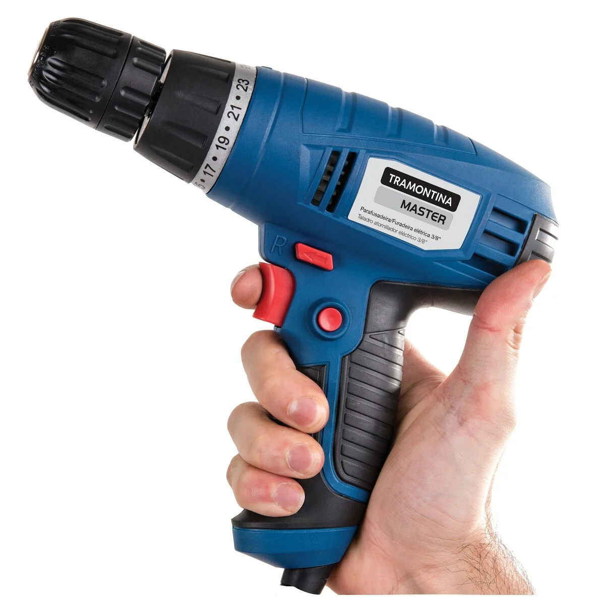 Parafusadeira/Furadeira 280 W 3/8" 220 V Tramontina MASTER para Uso Profissional com Velocidade Variável e Sistema de Reversão