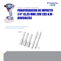 Parafusadeira de Impacto 1/4" (6,35 mm) 20V 285 N.m Brushless Tramontina by Total - Sem Bateria e Carregador