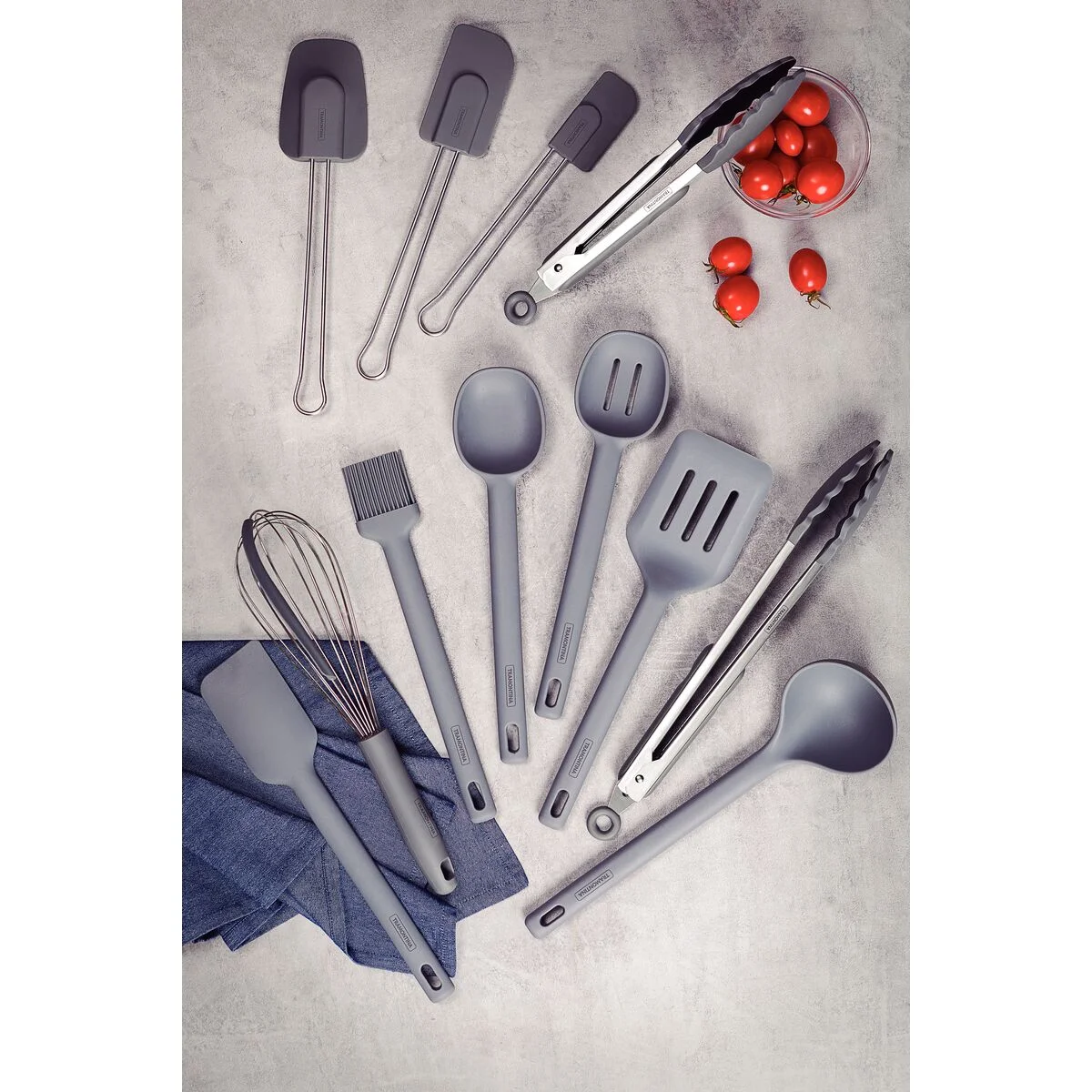 Pegador Multiuso Tramontina Moldê em Silicone Cinza e Aço Inox 35 cm