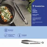 Pegador Multiuso Tramontina Softta Cinza em Silicone 27 cm