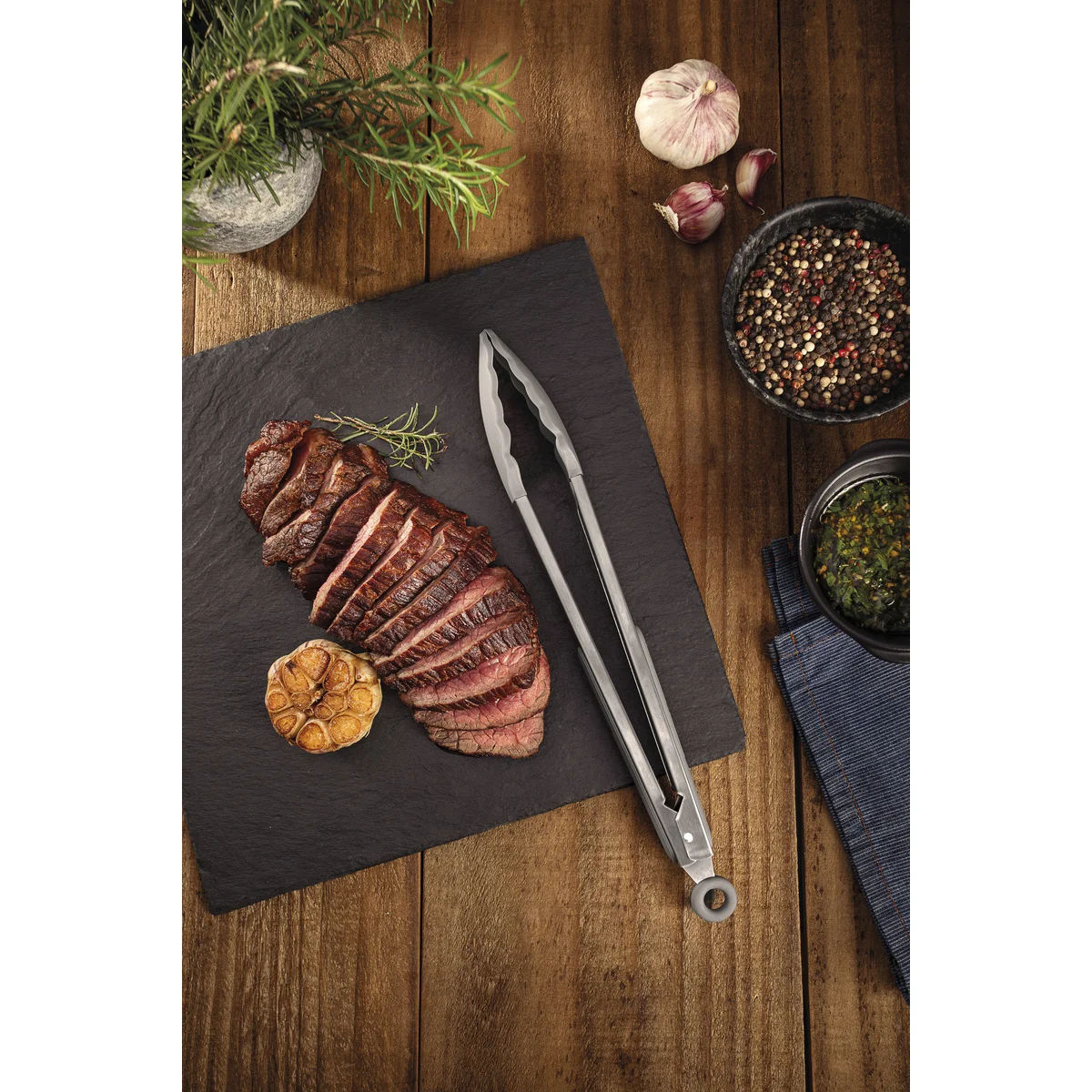 Pegador Multiuso Tramontina Softta de Silicone Cinza 33,9 cm