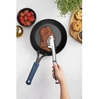 Pegador Tramontina Utilità em Aço Inox com Cabo Emborrachado Cinza 28 cm