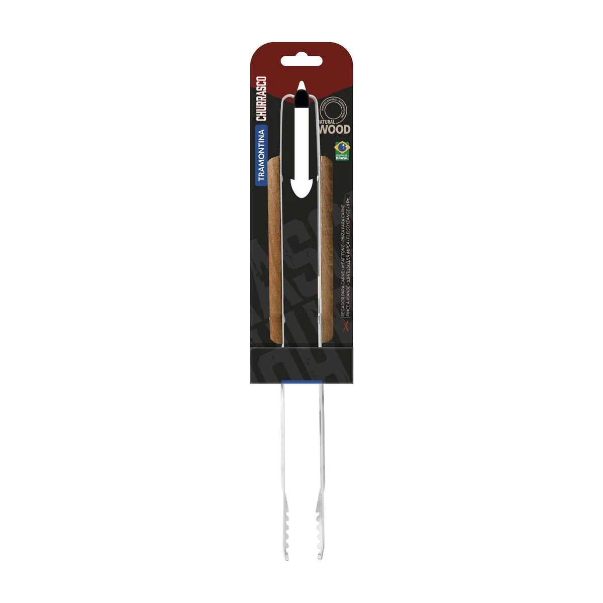 Pegador para Carne Tramontina Churrasco com Lâmina em Aço Inox e Cabo de Madeira 37 cm