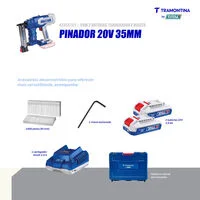 Pinador 20V 35 mm Tramontina by Total - Com 2 Baterias 20V de 2,0Ah, Carregador e Maleta