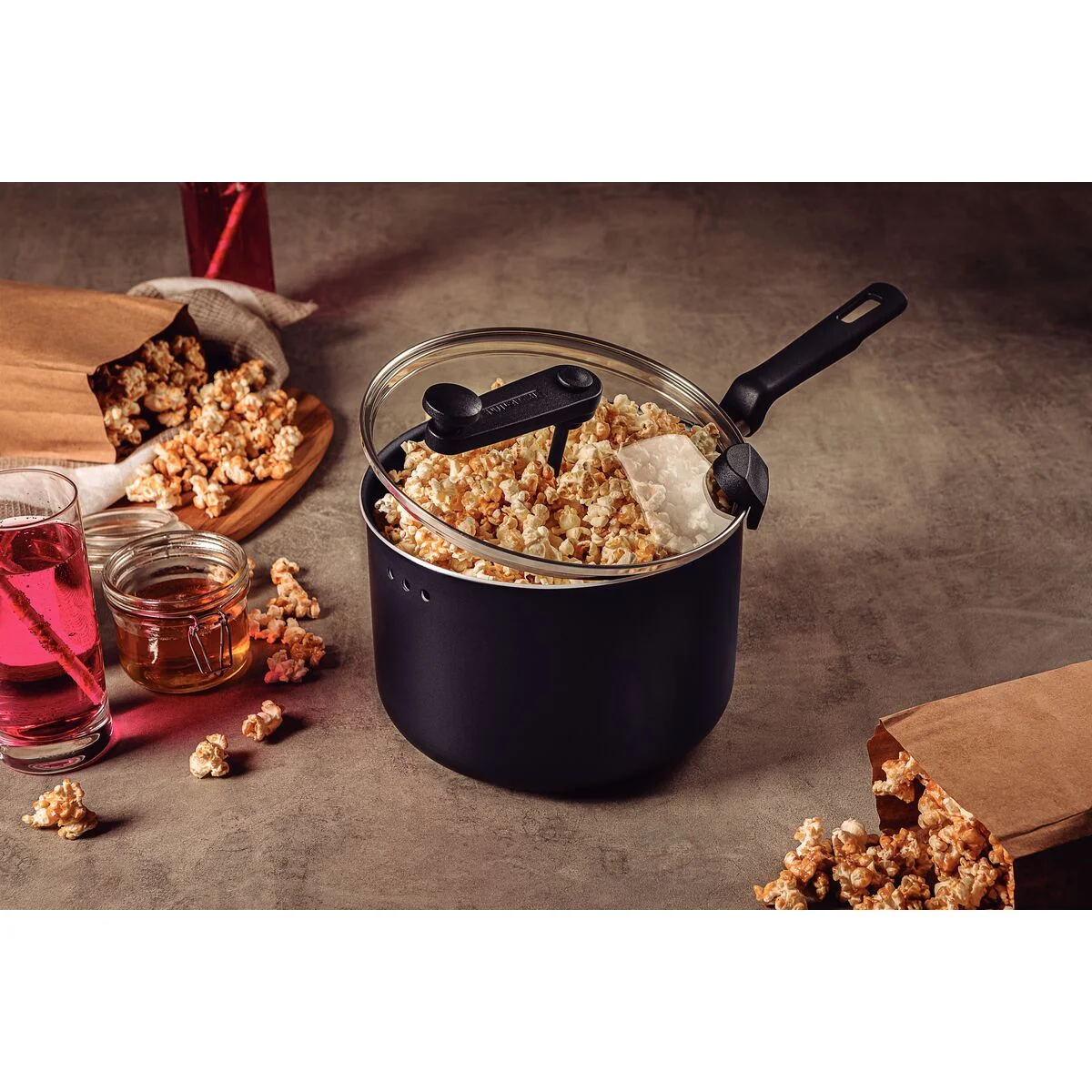 Pipoqueira Tramontina Loreto em Alumínio com Revestimento em Antiaderente Starflon Max Grafite 20 cm 3,5 L