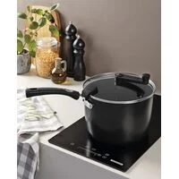Pipoqueira Tramontina Mônaco Induction em Alumínio com Revestimento Interno e Externo Antiaderente Starflon Premium Preto 22 cm 5,4 L