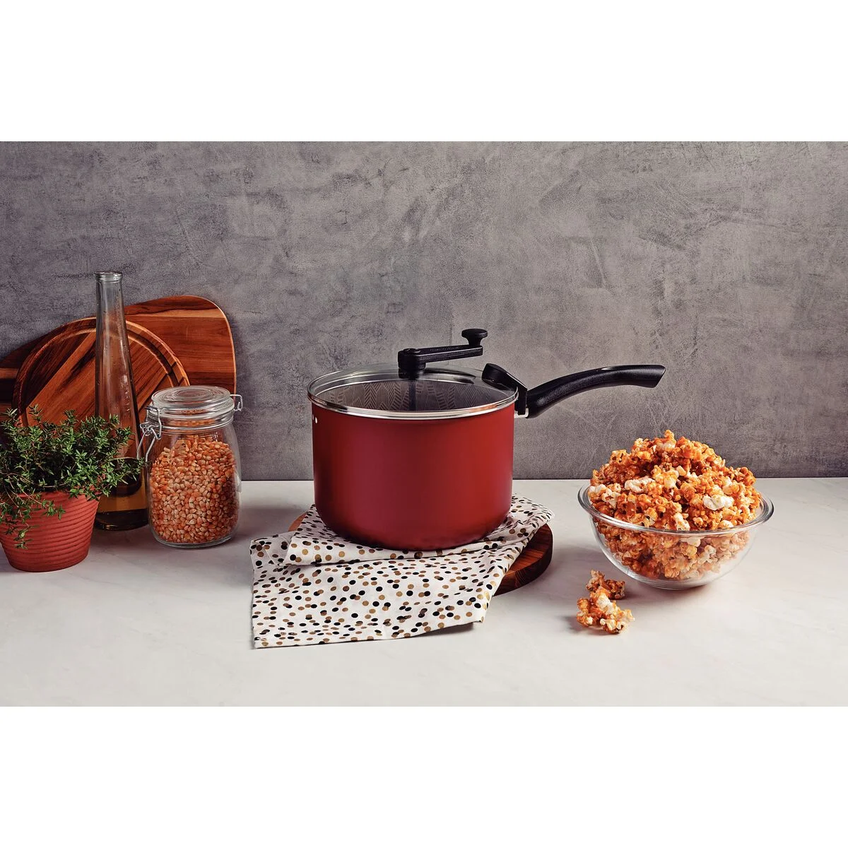 Pipoqueira Tramontina Paris em Alumínio com Revestimento Interno e Externo em Antiaderente Starflon Max Vermelho 22 cm 4,8 L