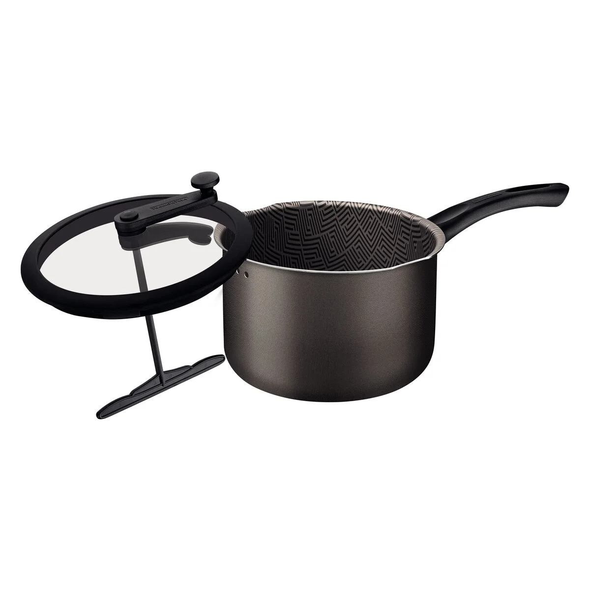 Pipoqueira Tramontina Paris em Alumínio com Revestimento Interno e Externo em Antiaderente Starflon Max Chumbo com Tampa de Vidro 22 cm 4,8 L